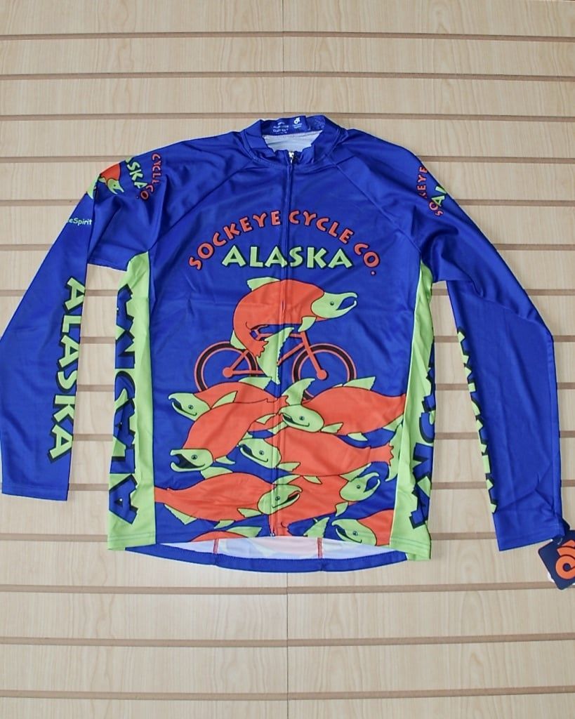 Jersey Mens LS Free Spirit Sockeye Fish