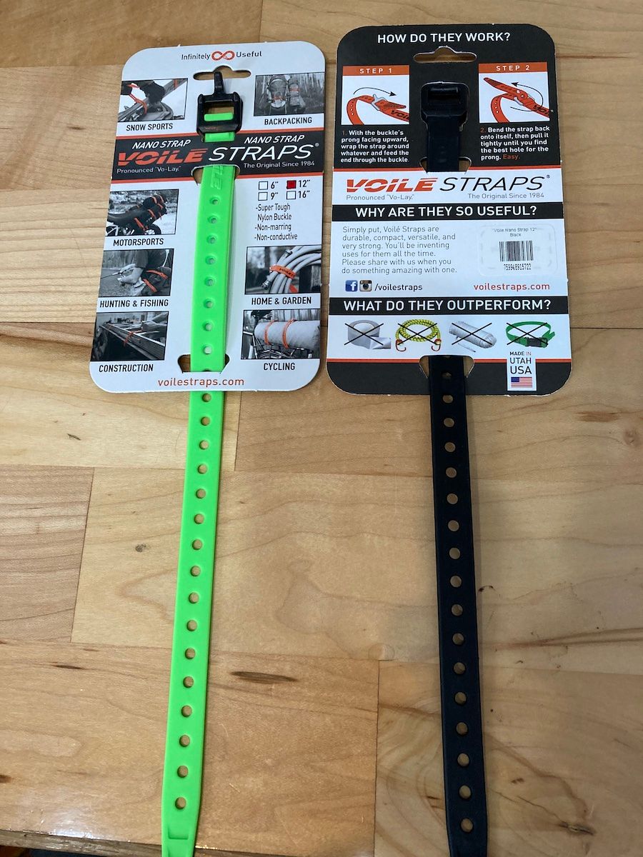 Voile Nano Strap - 12&quot; Bike, Ski, Gear Strap with Nylon Buckle, Color: Black
