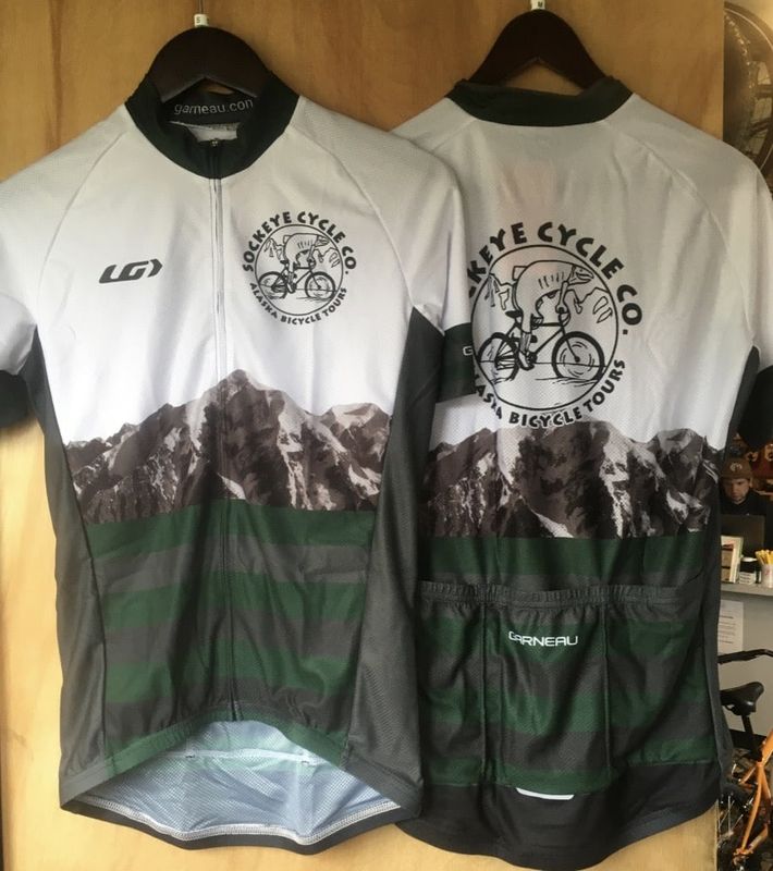Jersey Mens SS Louis Garneau Sockeye Green Stripe