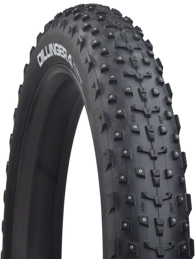 45NRTH Dillinger 4 Tire - 27.5 x 4, Tubeless, Folding, Black, 120tpi, 252 Concave Carbide Aluminum Studs