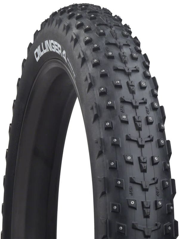 45NRTH Dillinger 4 Tire - 27.5 x 4, Tubeless, Folding, Black, 120tpi, 252 Concave Carbide Aluminum Studs