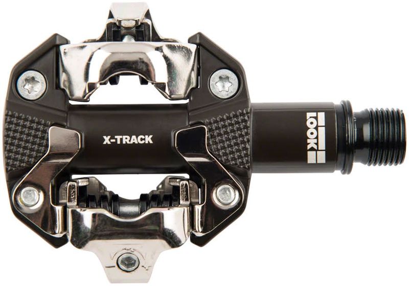 LOOK X-TRACK Pedals - Dual Sided Clipless Chromoly 9/16 Gray