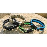 Survival Bracelet with Whistle , Color: Black