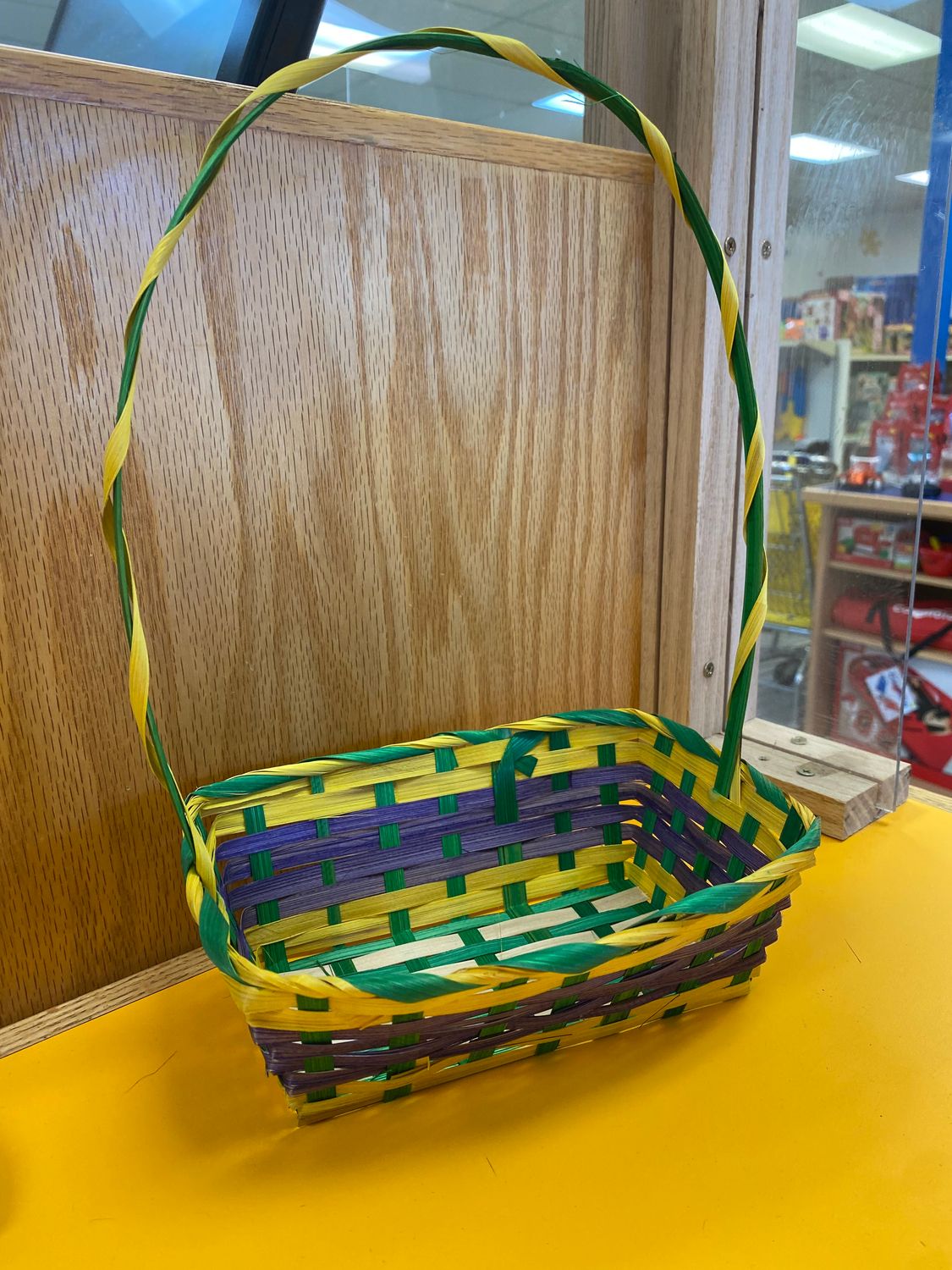 Rectangle Easter Basket, Color: Yellow &amp; Green