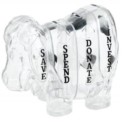 Money Savvy Clear Cow Bank