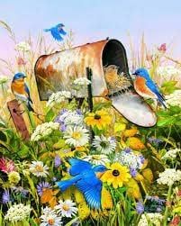Blue Birds 36 pc