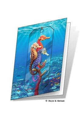 Seahorse Card and 3D Bookmark