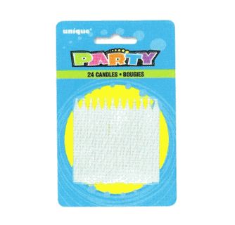 24 Birthday Candles White