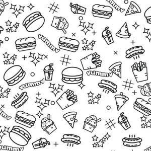 Jumbo Coloring Fabric Junk Food