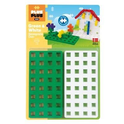 Plus Plus Green and White Baseplate Duo