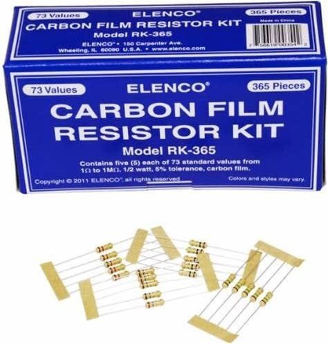 365pc. 1/2Watt Carbon Film Resistor Kit