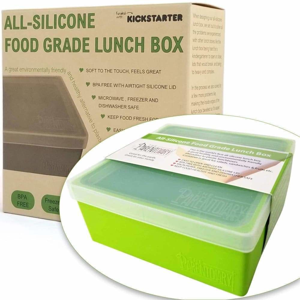 All Silicone Lunch Box Single Compartment Lime Green