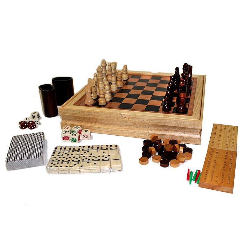 11" Wood 7 in 1 Game Set