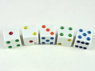 16mm Rainbow Spotted Singe Dice