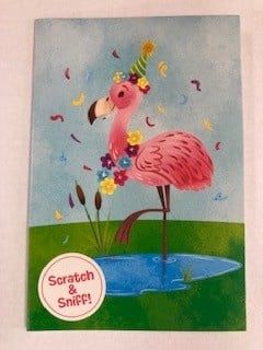 Scratch &amp; Sniff: Strawberry Flamingo Enclosure Card