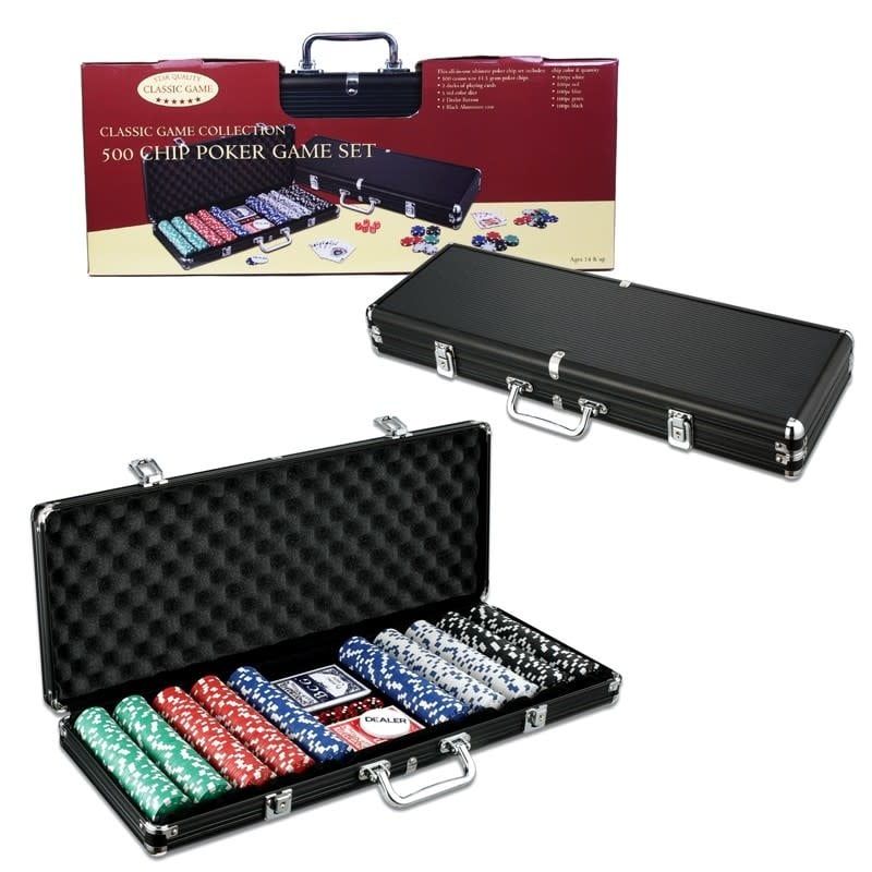 Poker Chip Case (black) with 500 pieces