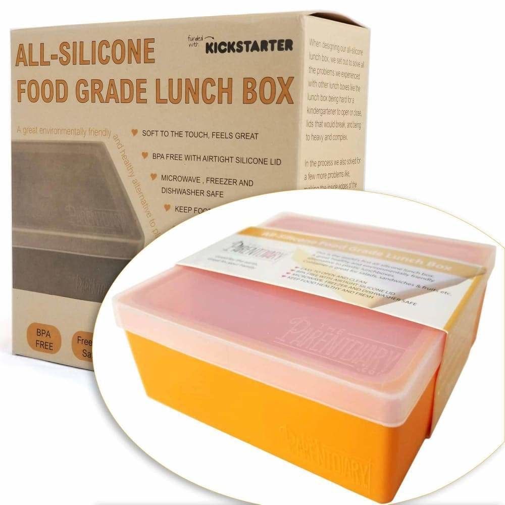 All Silicone Lunch Box 3 Compartment Orange