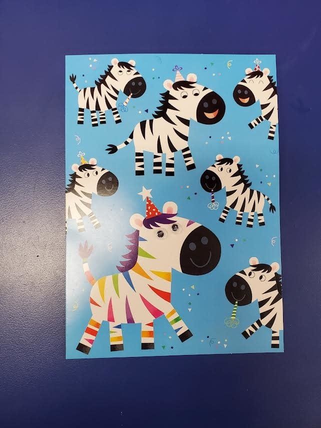 Zebra Googly-Eyes Birthday Card