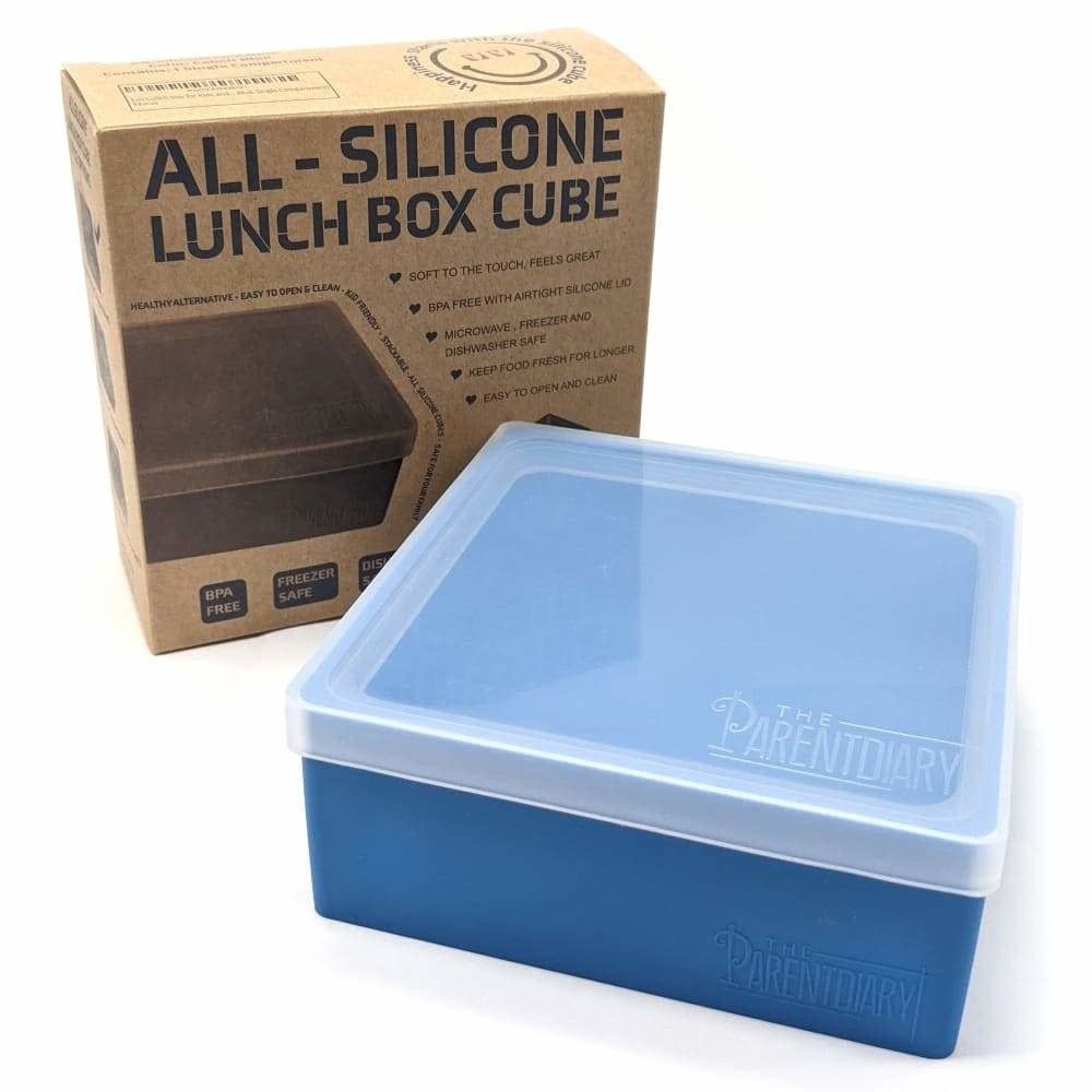 All Silicone Lunch Box Single Compartment Blue