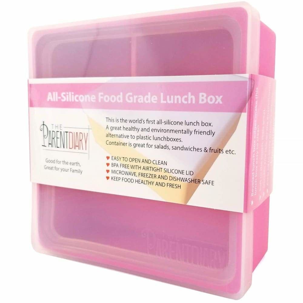 All Silicone Lunch Box Single Compartment Pink