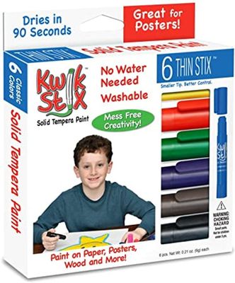 Kwik Stix Tempera Paint Thin Primary 6 Color Set