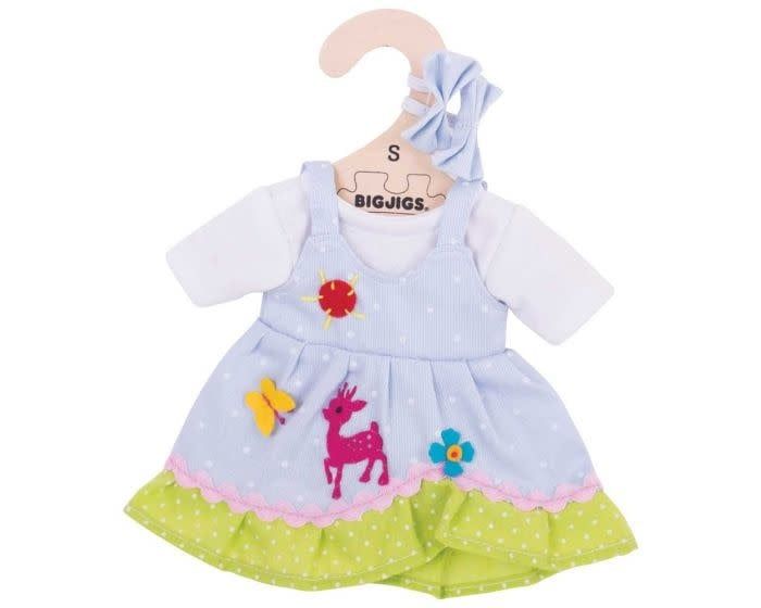 Small Blue Spotted Dress with Deer