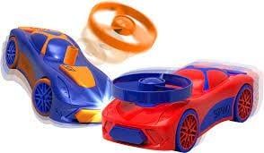 Spinz Pull Back Race Car Set Red Blue VS Blue Yellow