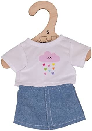 Medium White T-Shirt and Denim Skirt