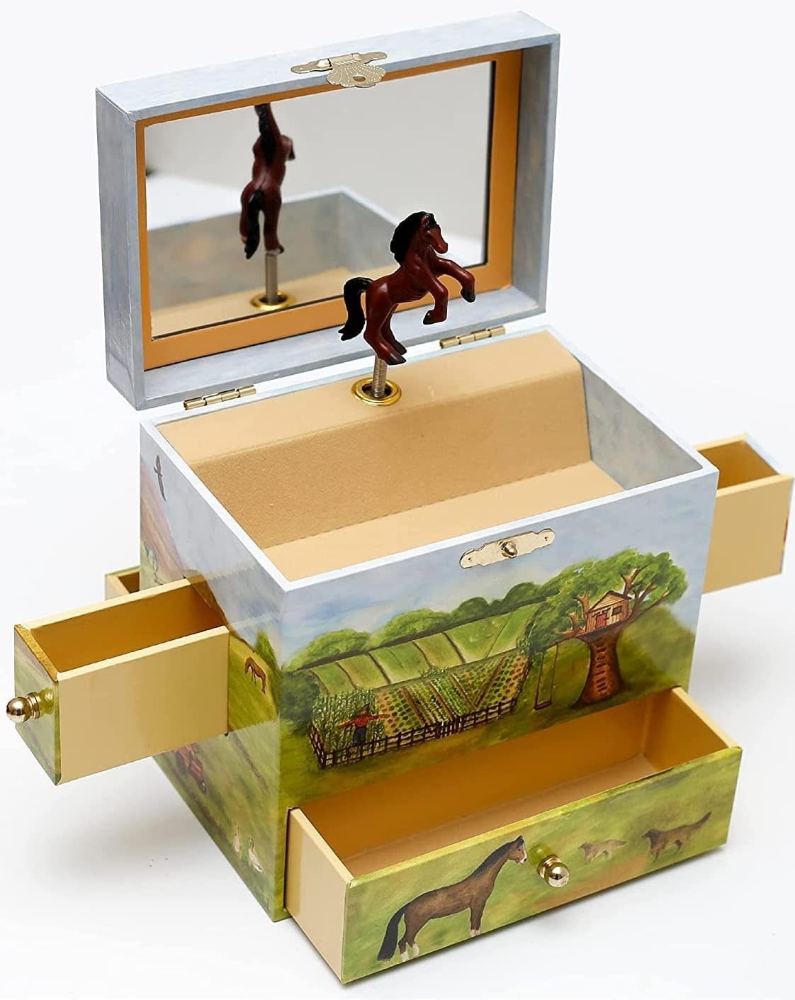 Horse Ranch Musical Jewelry Box
