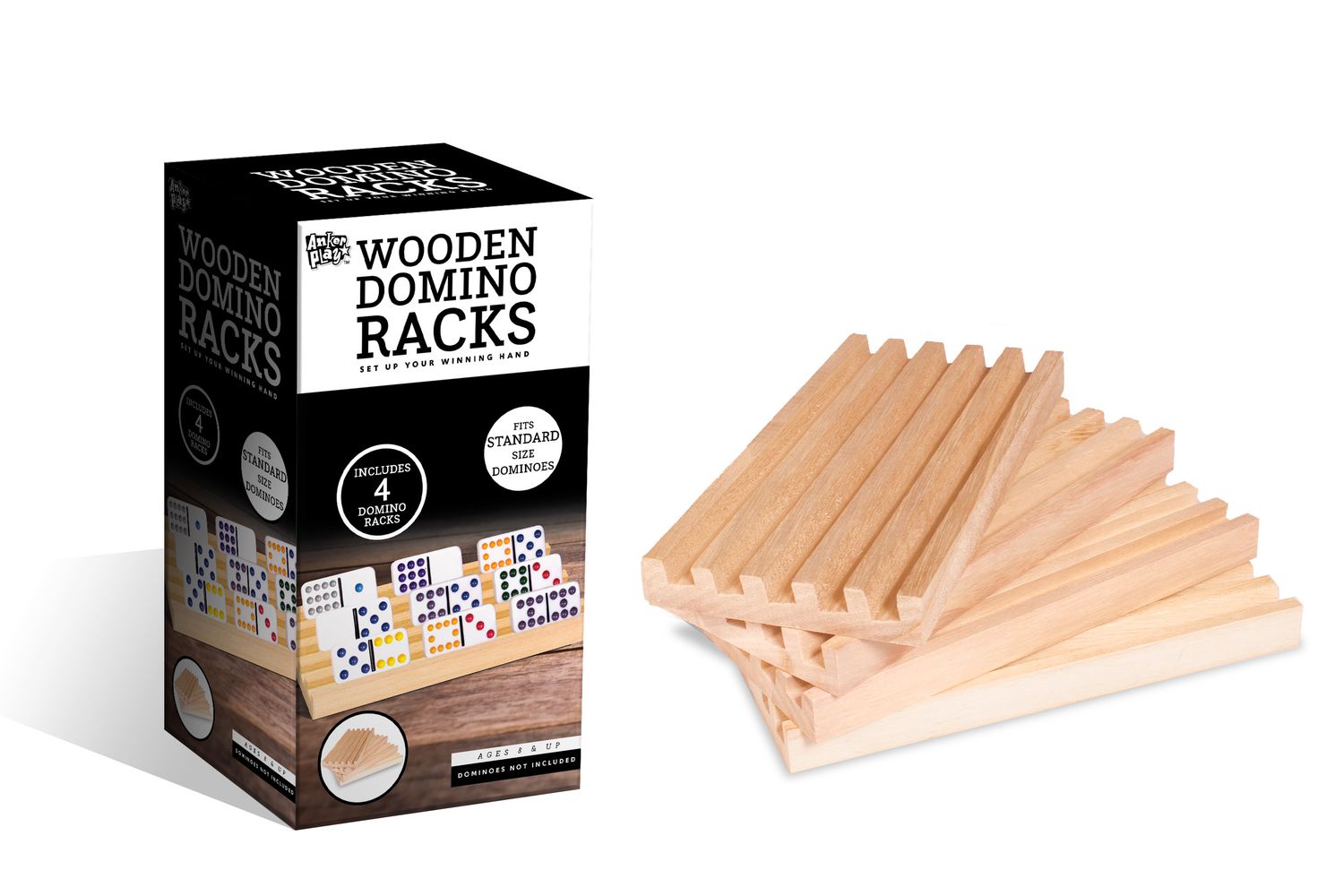 Wooden Domino Racks (4 pc)