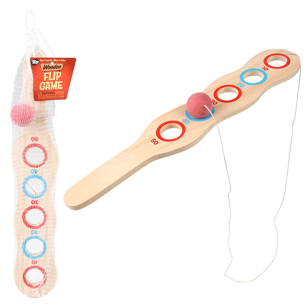12.33" Wooden Flip Paddle Game