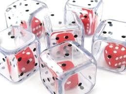 Transparent Dice with Mini Assorted Colors