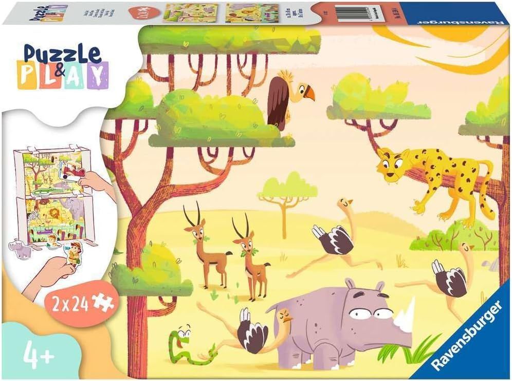 Puzzle &amp; Play: Safari Time 2x24 pc