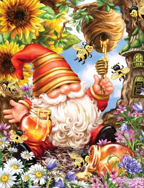 Gnome Worries Bee Happy 500 Piece Jigsaw Puzzle