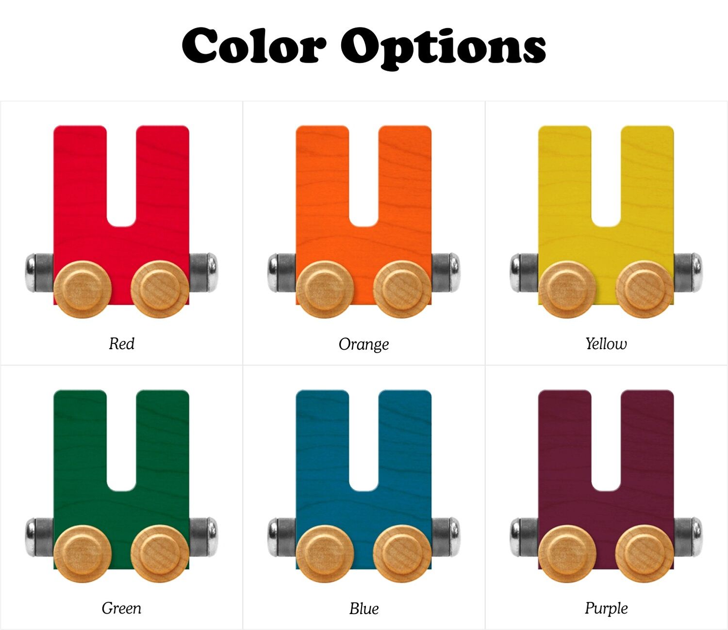 Train Letter U Wooden