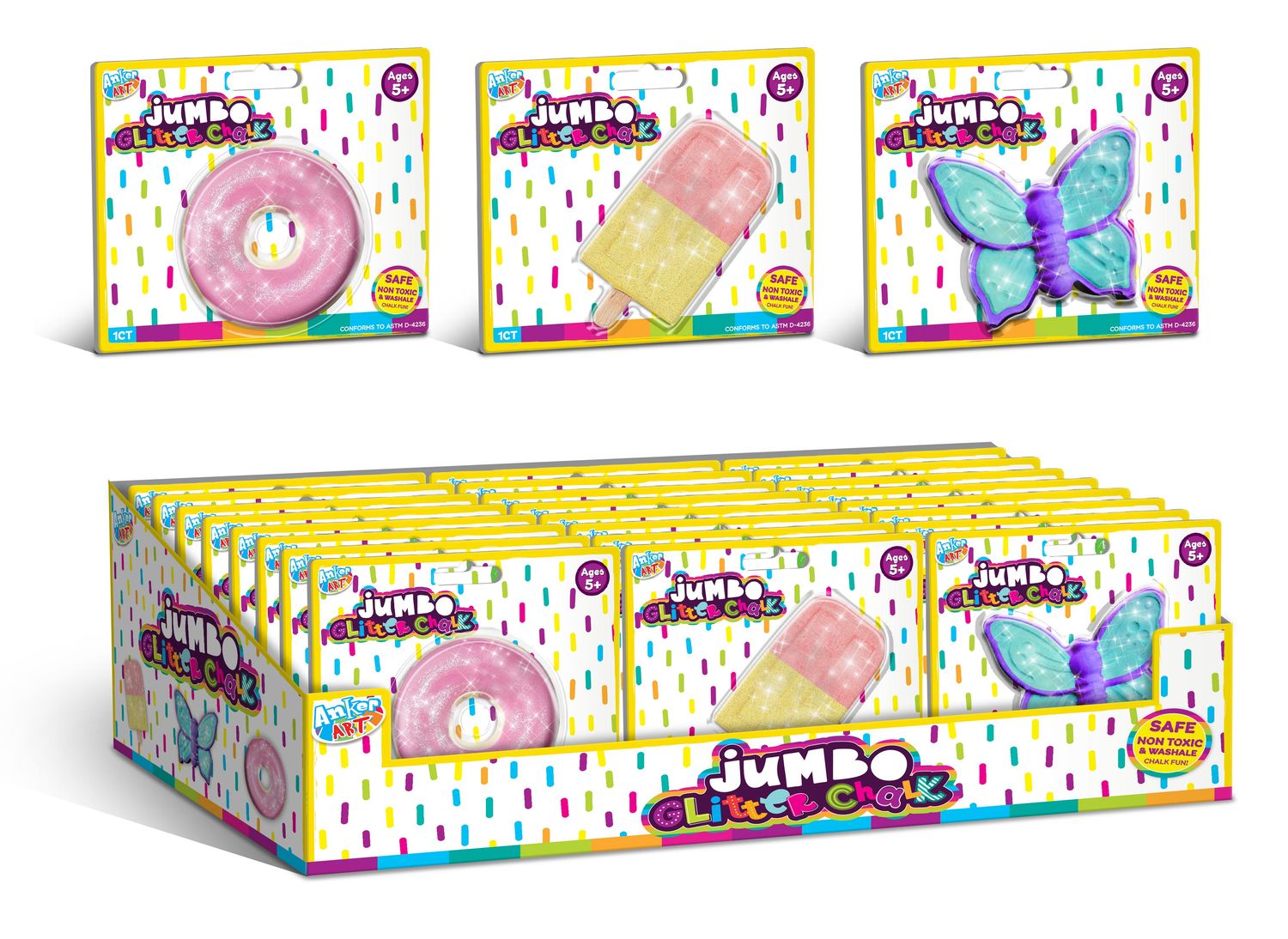 Jumbo Shaped Glitter Chalk