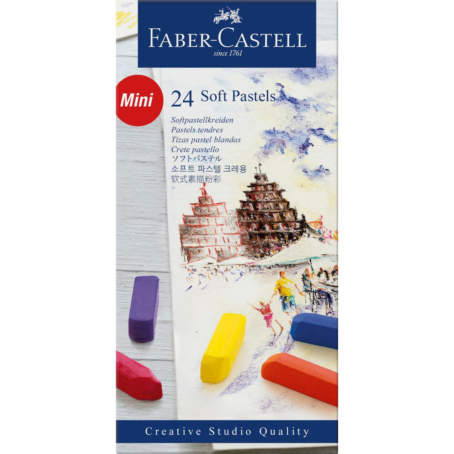 Soft Pastel Crayon Cardboard box - 24ct (half length)