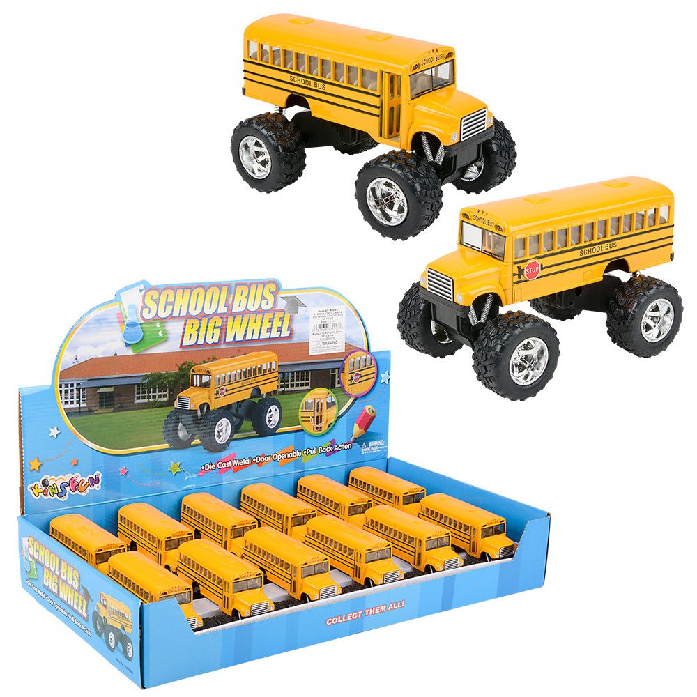5' Diecast Pull Back Big Wheel School Bus