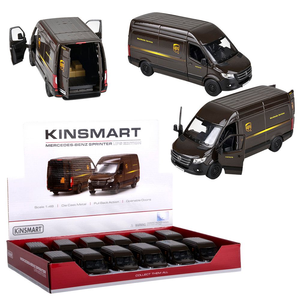 5' Diecast Pull Back UPS Van