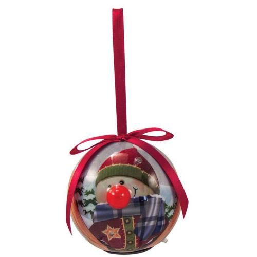 Blinking Ornament - Snowman Skiing