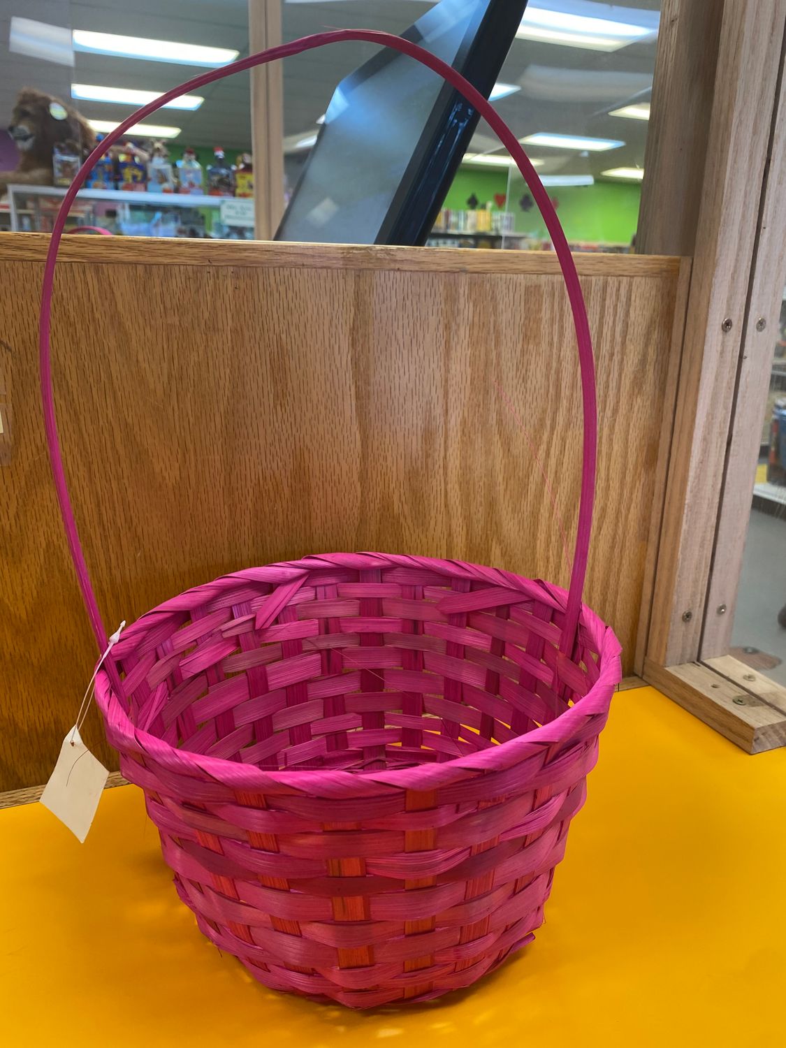 Round Easter Basket, Color: Solid Pink