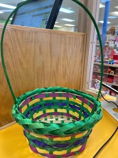 Round Multi Color Basket, Color: Green