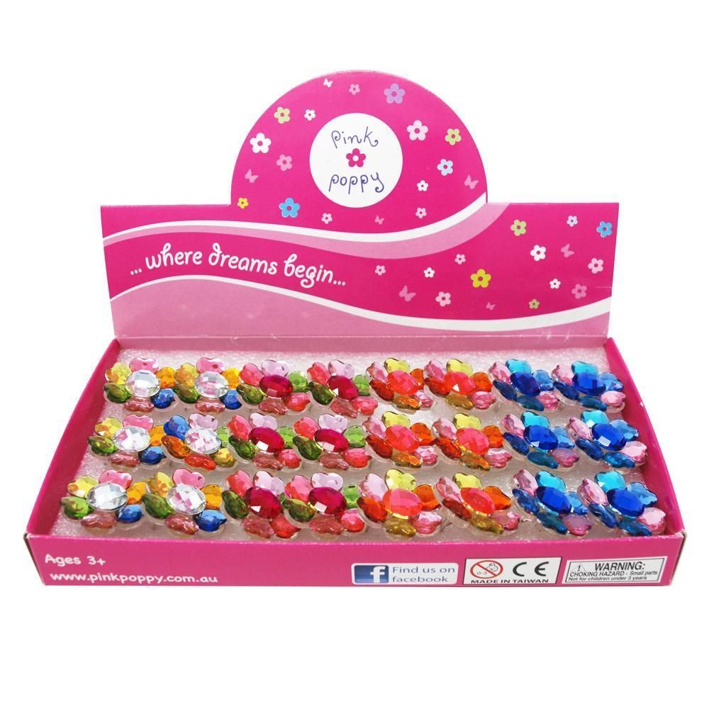 Colorful Daisy Rings , Color: Blue Center
