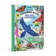 Bugs, Birds, &amp; Butterflies Fold-Out Coloring Book