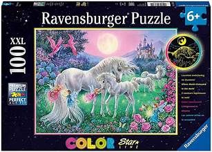 Unicorns in the Moonlight 100 Pc Puzzle (glow)