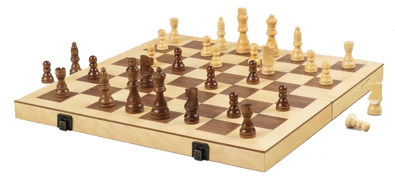 16" Wood Folding Chess Set