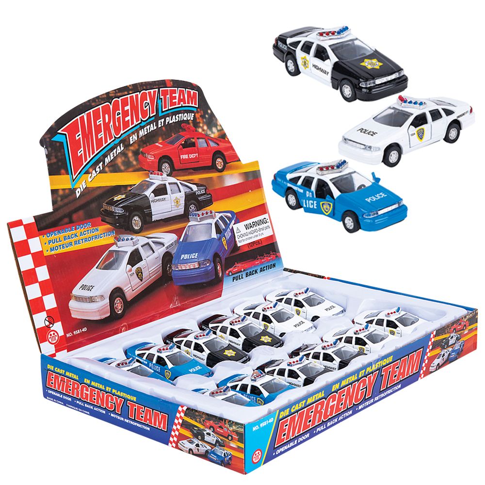5" Die Cast Pullback Police Car