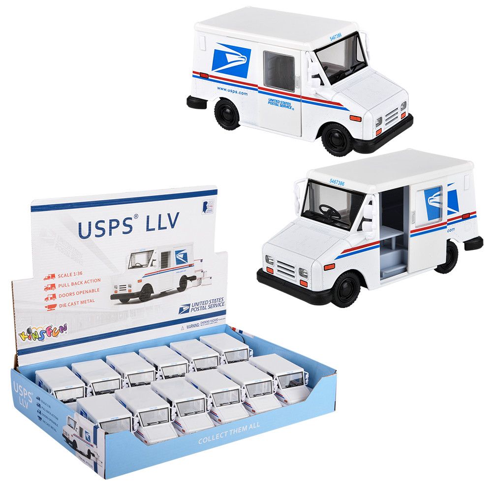5" Diecast Pullback Mail Truck