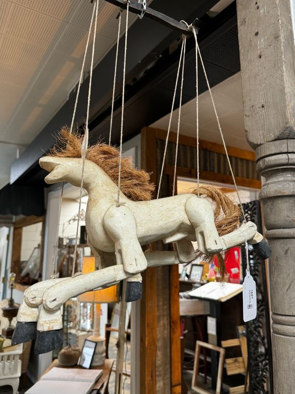 Antique Folk Art Horse Marionette