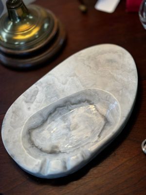 Vintage White Agate Ashtray